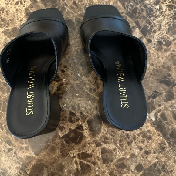 Stuart Weitzman Black Leather Mules - Picture 7 of 10
